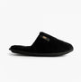 Tommy Hilfiger TH FAUX FUR HOUSE SH Womens Slippers Black side view showcasing soft faux fur design.