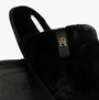 Tommy Hilfiger TH FAUX FUR HOUSE SH Womens Slippers Black detail view showing faux fur and logo