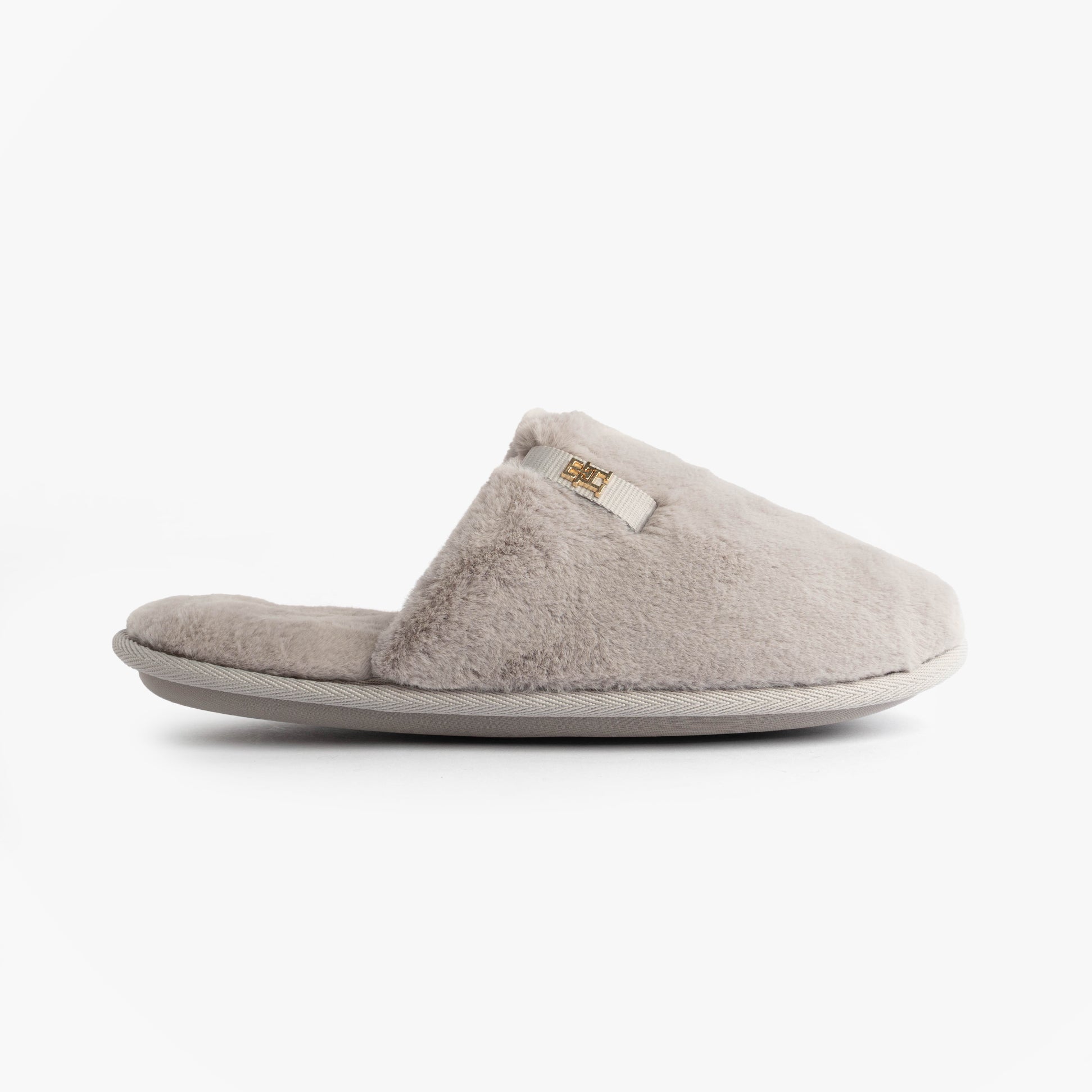 Tommy Hilfiger TH FAUX FUR HOUSE SH Womens Slippers Lilac Dusk side view plush mules with slip-on design