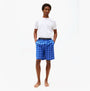 Tommy Hilfiger PURE COTTON Mens T-Shirt & Shorts Pyjama Set White / Grid Plaid front view model wearing set