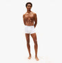 Tommy Hilfiger 3 Pack Trunk Mens White, front view of model wearing white trunks, showcasing style and fit.