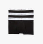 Tommy Hilfiger Mens 3 Pack Trunks Black front view, showing three black trunks with logo waistband.