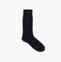 Tommy Hilfiger ORIGINAL Mens Trunk & Sock Gift Set Buffalo Check navy sock side view with TH logo detailing.