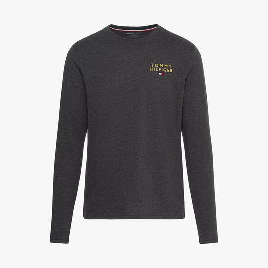 Tommy Hilfiger LS TEE LOGO GOLD Mens Sweatshirt Dark Grey Ht