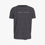 Tommy Hilfiger ORIGINAL LOGO Mens T Shirt Dark Ash front view showing crew neck and embroidered flag detail.