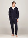 Tommy Hilfiger ORIGINAL LOGO Mens Full Zip Hoodie Desert Sky front view model wearing hoodie and matching pants
