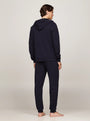 Tommy Hilfiger ORIGINAL LOGO Mens Full Zip Hoodie Desert Sky back view showcasing the hood and fit.