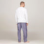 Tommy Hilfiger MONOTYPE Mens Pyjama Set White/Monotype Stripes Indigo back view showcasing comfort and style.