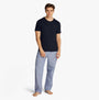 Tommy Hilfiger PURE COTTON 3 Pack Mens T-Shirts Desert Sky front view model wearing short sleeve t-shirt in navy.