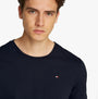 Tommy Hilfiger PURE COTTON 3 Pack Mens T-Shirts Desert Sky front view model wearing short-sleeve crew neck T-shirt.