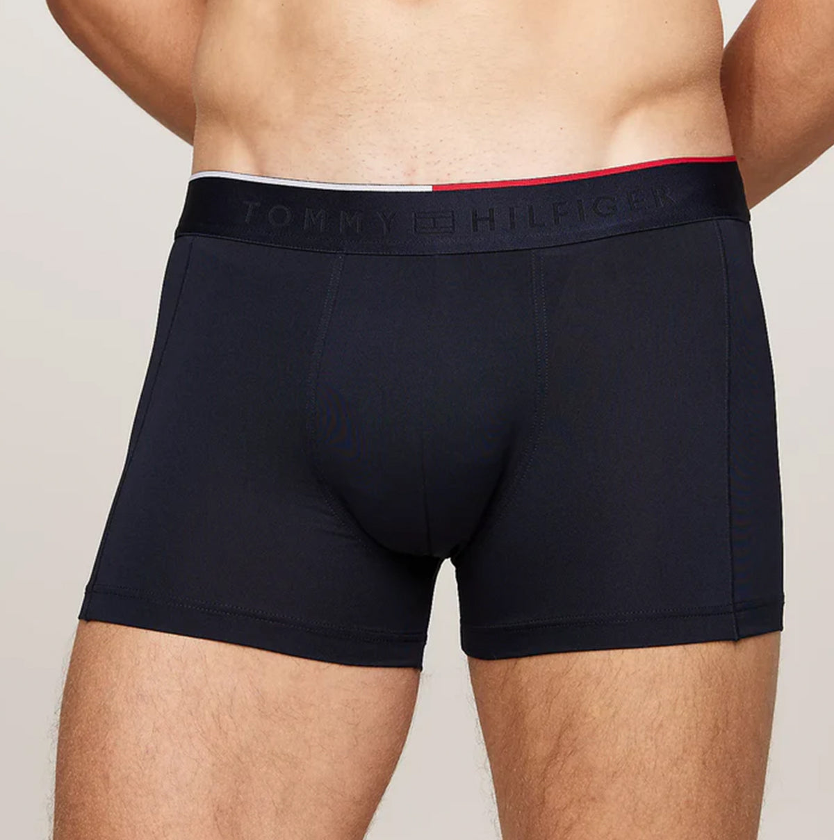 Tommy Hilfiger EVERYDAY MICRO Mens 3 -Pack Trunks Multicoloured front view showcasing elasticated waistband and stretch material.