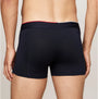 Tommy Hilfiger EVERYDAY MICRO Mens 3 -Pack Trunks Multicoloured, back view highlighting stretch cotton and TH repeat logo waistband.