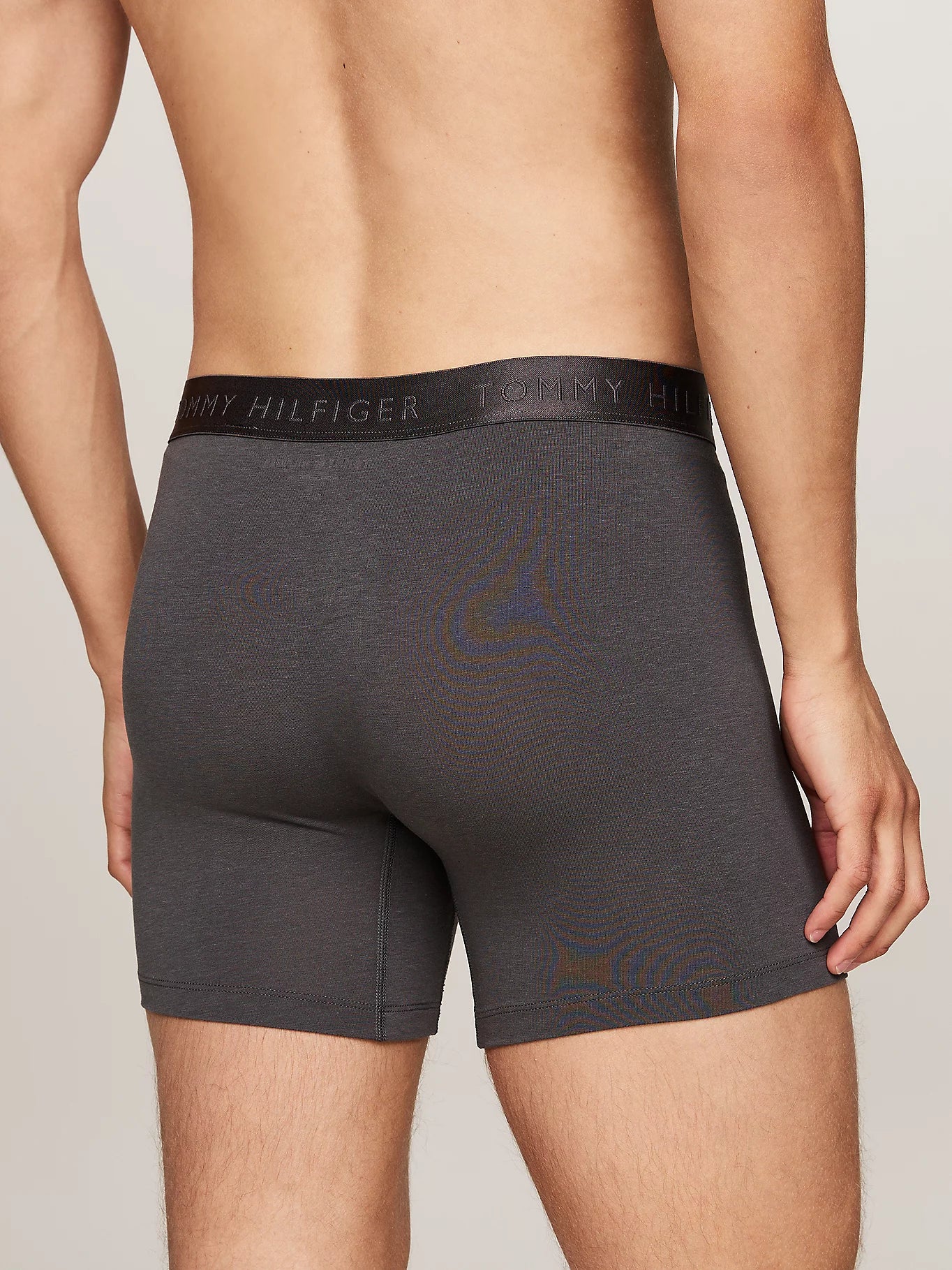 Tommy Hilfiger EVERYDAY LUXE Mens 3 -Pack Boxer Briefs Multicoloured rear view showcasing the tonal waistband and fit.