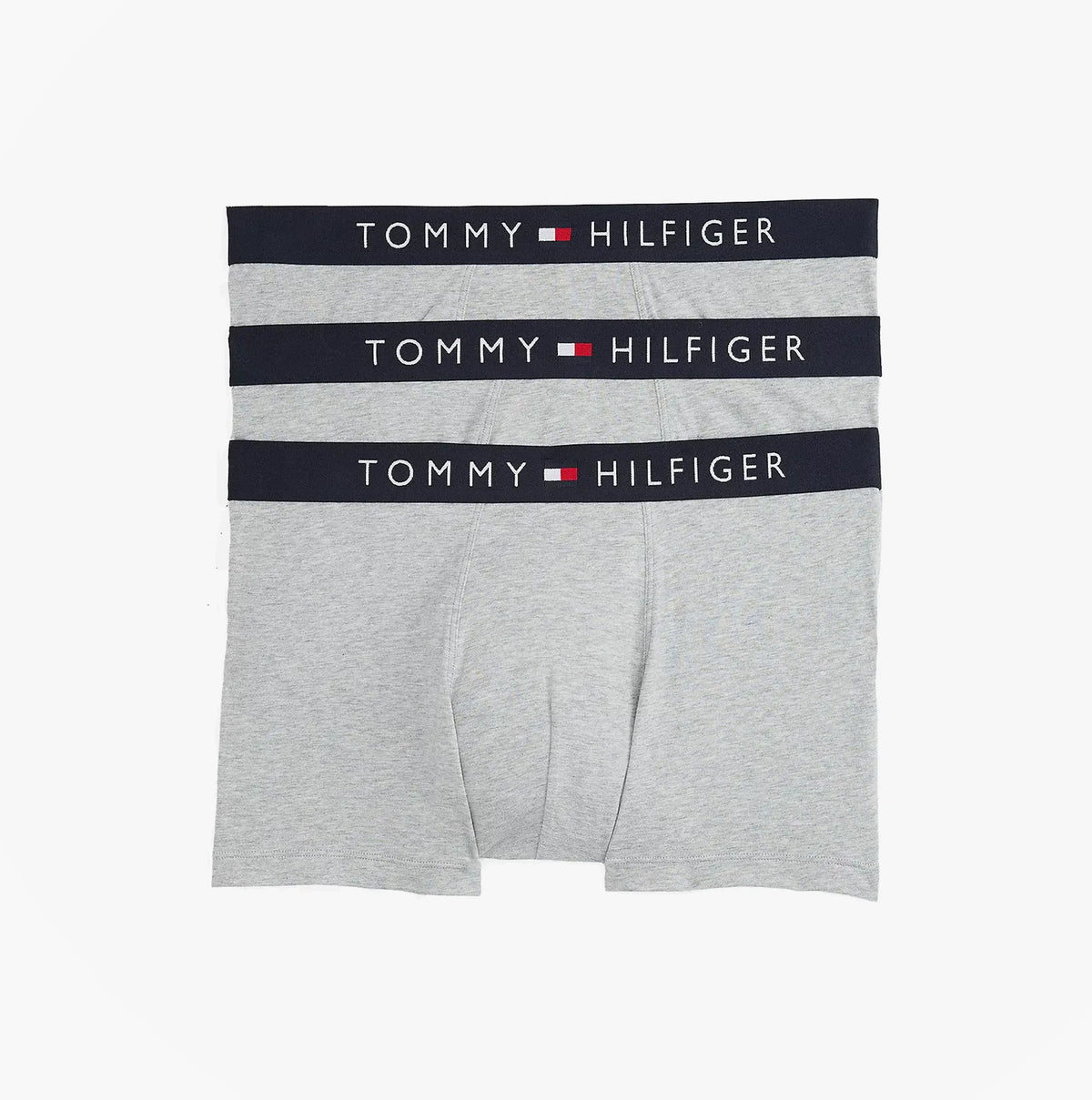 Tommy Hilfiger TRUNK 3 Pack Mens Trunk Multicoloured front view featuring three trunks with logo waistband.