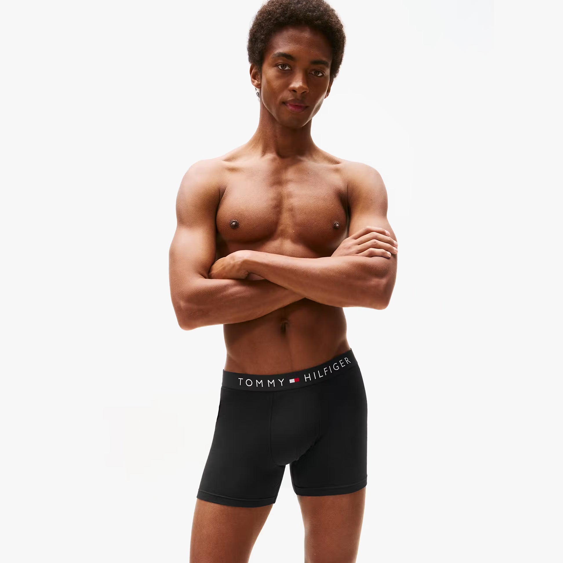 Tommy Hilfiger 3 PACK BOXER BRIEF Mens Multicoloured front view on model showcasing comfort and style.