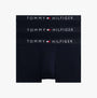 Tommy Hilfiger BOXER BRIEF 3 Pack Mens Cotton Stretch Navy, front view showcasing three navy boxer briefs with brand logo.
