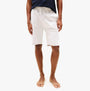 Tommy Hilfiger Mens Lounge Shorts Beige front view, showcasing soft fabric and relaxed fit, ideal for lounging.