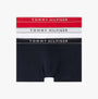 Tommy Hilfiger Mens 3 Pack Logo Waistband Trunks Multi, front view showcasing different colors and logo waistband.