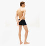 Tommy Hilfiger 3 Pack Mens Trunks Des Sky/Calico/Fssl Blue side view model wearing trunks