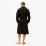 Tommy Hilfiger WAFFLE BATHROBE Mens Bathrobes Black back view on model showcasing relaxed fit
