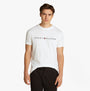 Tommy Hilfiger PURE COTTON Mens Lounge T-Shirt Optic White front view featuring crew neck and rubberised logo.