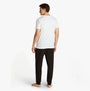 Tommy Hilfiger PURE COTTON Mens Lounge T-Shirt Optic White back view on model, showcasing crew neck and fit.