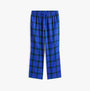 Tommy Hilfiger FLANNEL Pyjama Set With SLIPPERS Mens Blue Tartan, front view of blue tartan pyjama pants.