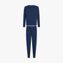 Tommy Hilfiger JERSEY PJ SET CUF Mens Set Navy front view showing long sleeve top and pants.