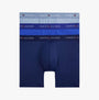 Tommy Hilfiger Mens Signature Microfibre 3 Pack Boxer Briefs Blue Multi front view showcasing three colors.