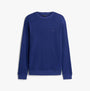 Tommy Hilfiger LS WAFFLE TOP Mens Loungewear Preppy Navy front view showcasing long sleeves and 100% cotton fabric.