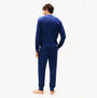 Tommy Hilfiger LS WAFFLE TOP Mens Loungewear Preppy Navy back view showcasing casual style and comfort.