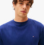 Tommy Hilfiger LS WAFFLE TOP Mens Loungewear Preppy Navy, front view, showcasing cotton fabric and logo detail.