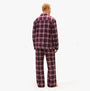 Tommy Hilfiger RELAXED FLANNEL PJ Mens Set Tartan Reiker Burgundy back view showcasing the plaid pattern and relaxed fit.