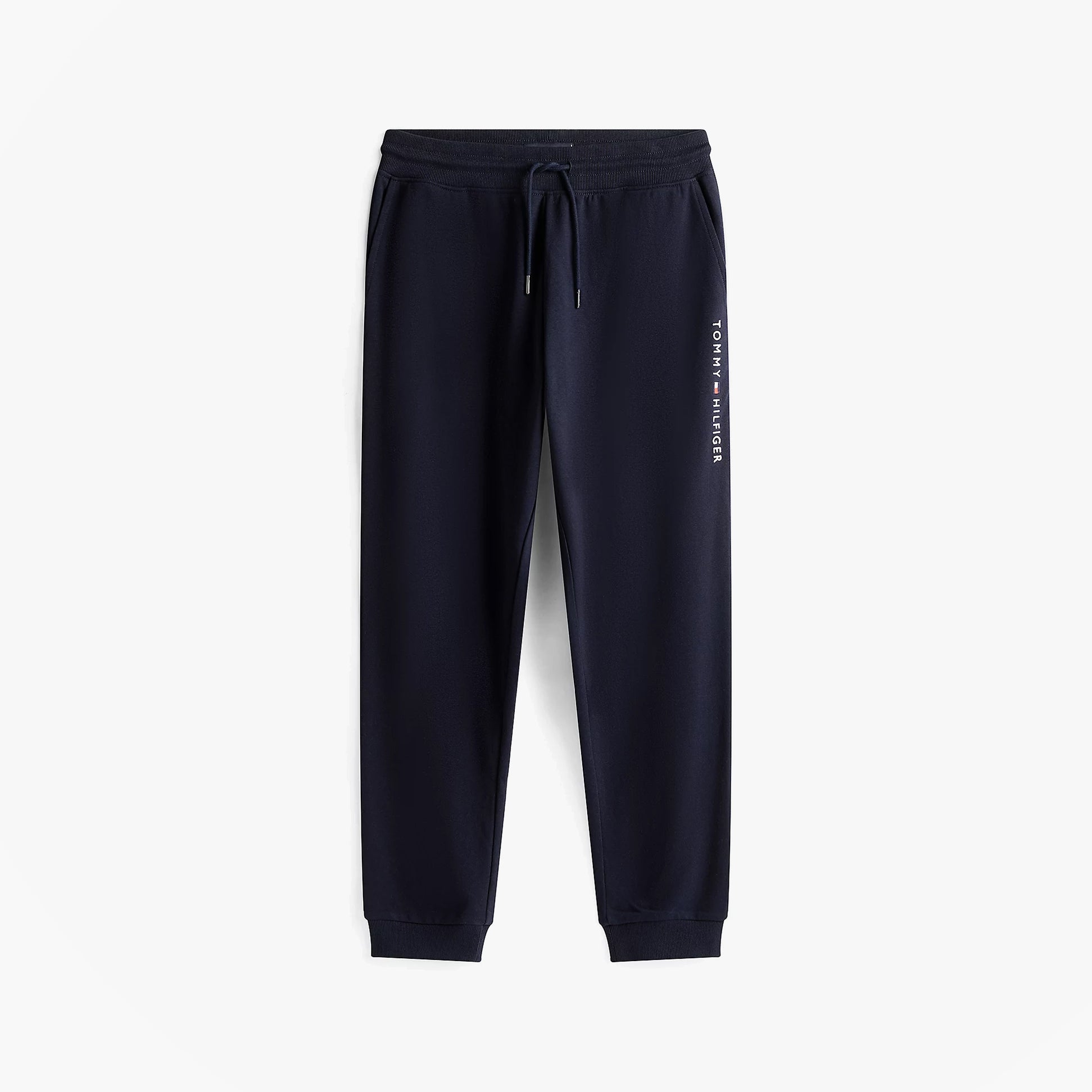Tommy Hilfiger TH Original Mens Logo Lounge Joggers Desert Sky front view showing logo, cuffed legs, and elasticated waist.