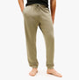 Tommy Hilfiger TH Original Mens Logo Lounge Joggers Utility Sage front view on model, 50% cotton, 50% polyester.