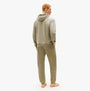Tommy Hilfiger HOODIE Mens Drawstring Lounge Hoody Utility Sage back view on model, showing hoodie and pants in soft material.
