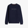 Tommy Hilfiger TRACK TOP Mens Sweatshirts Desert Sky front view in dark blue with logo detail.