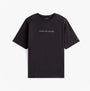 Tommy Hilfiger LOGO T-Shirt Mens Black front view showcasing brand logo and short sleeves.