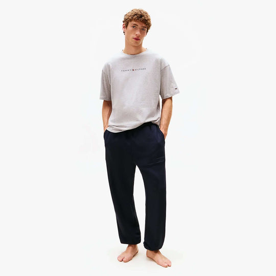 Tommy Hilfiger SS TEE CONT. LOGO Mens T-Shirts & Tank Tops Light Grey Heather front view on a model