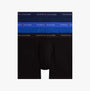 Tommy Hilfiger 3 Pack Mens BOXER BRIEF Multi view showcasing three pairs: one black, one blue, and one with logo waistband.