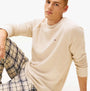 Tommy Hilfiger WAFFLE & PJ Mens Set Multicoloured front view featuring relaxed fit, long sleeves, and plaid pants.