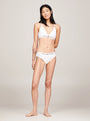 Tommy Hilfiger TH ORIGINAL LOGO BIKINI Womens Briefs White front view model wearing bikini with logo waistband