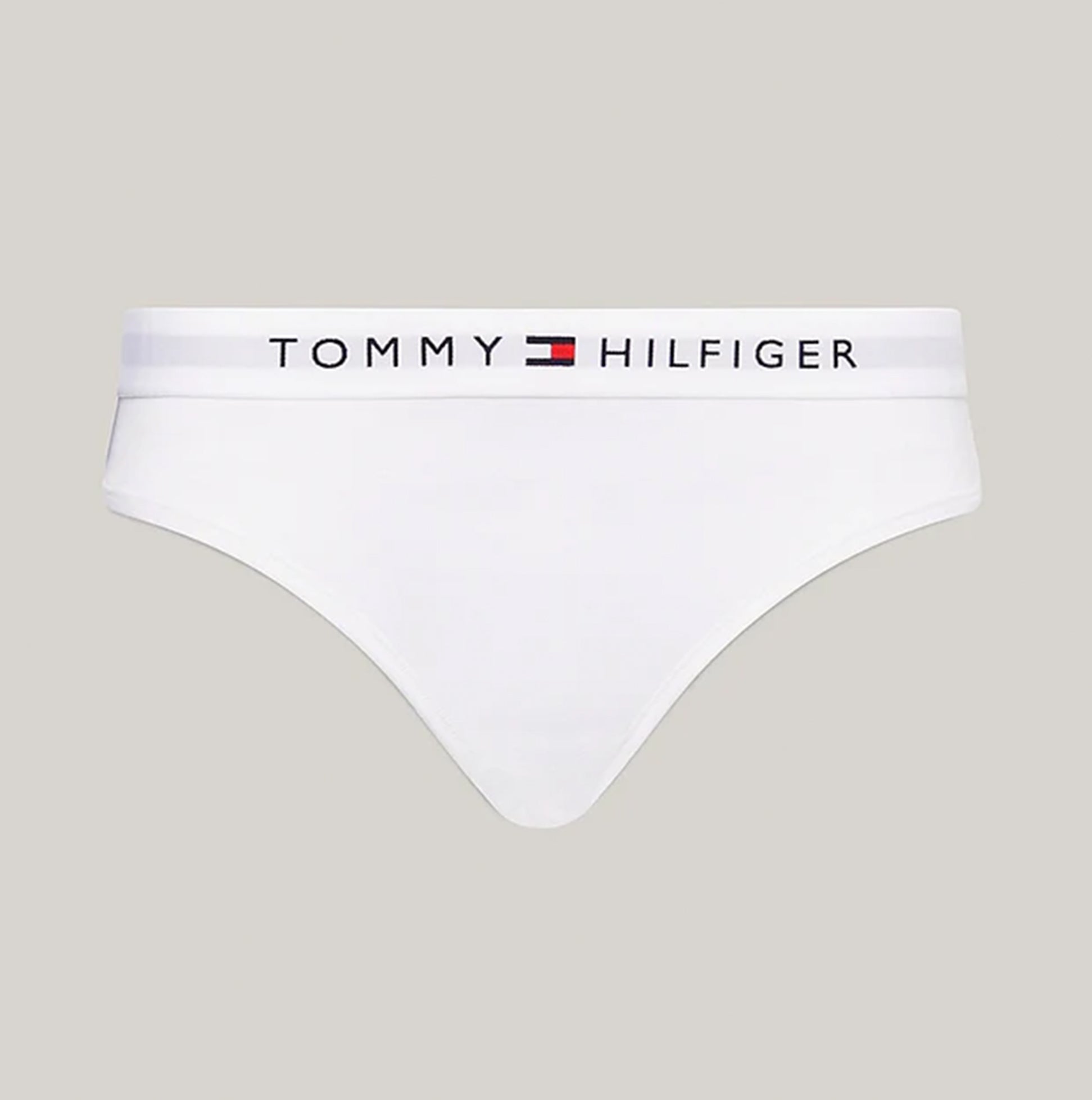 Tommy Hilfiger TH ORIGINAL LOGO BIKINI Womens Briefs White front view with logo waistband
