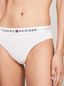 Tommy Hilfiger TH ORIGINAL LOGO BIKINI Womens Briefs White side view featuring elasticated waist detail.