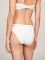 Tommy Hilfiger TH ORIGINAL LOGO BIKINI Womens Briefs White back view showcasing stretch cotton and logo waistband.