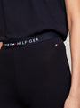 Tommy Hilfiger LEGGING Womens Desert Sky detail view of waistband showing TH logo and pull-on style.