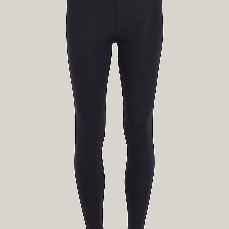 Tommy Hilfiger LEGGING Womens Desert Sky back view showcasing high-rise waist and TH logo waistband.