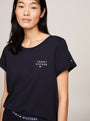 Tommy Hilfiger PURE COTTON Womens T-Shirt Desert Sky front view featuring crew neck and TH logo on chest.