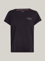 Tommy Hilfiger PURE COTTON Womens T-Shirt Desert Sky front view with crew neck and TH logo on chest.
