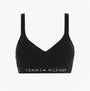 Tommy Hilfiger BRALETTE LIFT Womens Black front view featuring padded, non-wired design with logo band.
